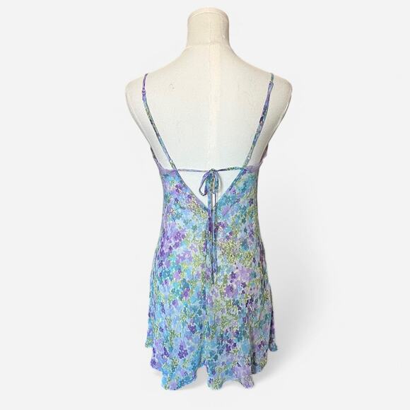 VTG Y2K Victoria's Secret Pastel Floral Spring Lace Tie Back Babydoll Slip S - Picture 6 of 8